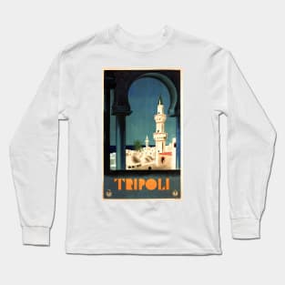 TRIPOLI LIBYA Middle East Art Deco Vintage Italy Travel Long Sleeve T-Shirt